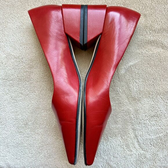 Sarto by Franco Sarto Monana Red Leather Slip On Flat Low Block Heel Women’s 6 M - Picture 5 of 16